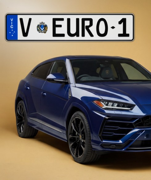 A car with a Euro style plate